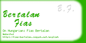 bertalan fias business card